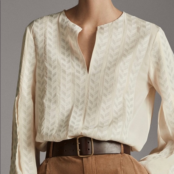 MASSIMO DUTTI silky cream top - Picture 2 of 10